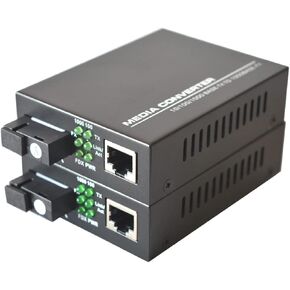 Multi-Mode LC Gigabit Fiber Media Converter - Include 2 LC SFP Transceiver 2Km, Wavelenth 1310nm, LC to UTP Cat5e 10/100/1000 RJ-45 –Gigabit Ethernet Speed, 2 Pack