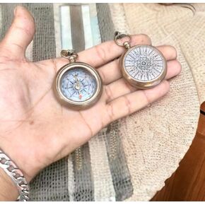 Brass Working Compass Necklace, Antique with Beautiful Star Dial, for Girl, Boy, Men, Women, Son, Daughter, Friend, Cousin, Dad, Mom, Loved Once. Husband, Boyfriend, Girlfriend, Her/Him Compass in Kuwait