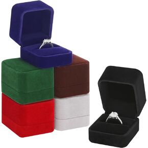 LETURE 6 Pieces Assorted Velvet Bracelet Necklace Pendant Ring Earring Jewelry Box, Small Jewelry Gift Box for Proposal, Wedding, Engagement, Christmas (Pendant Box)
