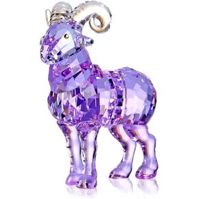 Crystal Goat Art Animal Figurine Collection Ornament Statue Collectible Home Decor (Blue)
