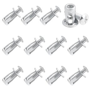 12 PCS Hollow Door Anchor Set Fixing Jack Nuts Hollow Metal Cavity M4 Insert Nuts Petal Nuts Heavy Duty Zinc Plated Steel Bolt Screw Set Hollow Wall Anchors for Wall Steel Pipe Iron