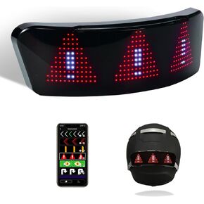 Helmet light, 4 IN 1 Smart LED helmet Tail lights (Tail Light/Turn Signals/Speedometer/DIY APP) for Motorcycle/Bike, Waterproof Motorcycle Helmet Light for Night Ride -Black