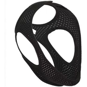 حزام الذقن لأجهزة مكافحة الشخير - حل الشخير بحزام الذقن Cpap المسامي، يقلل الشخير بشكل فعال، شعر غير لاصق، لا يبهت - أسود in Kuwait