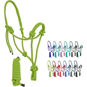 Resistance Plain Nylon Adjustable Rope Halter with Matching 6Ft Lead