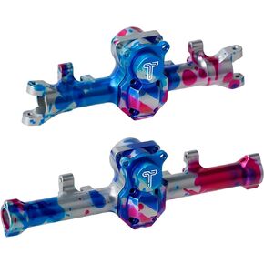 TCRC Colorful Splash Anodizing Aluminum Front Rear Axle Housing with Diff Covers Set for Axial SCX24 Deadbolt C10 90081 1/24 RC Crawler Upgrade Parts