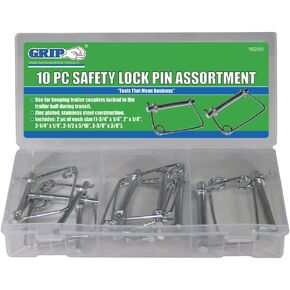 Grip 10 pc Safety Lock Lynch Pin Assortment, Apple, Computer