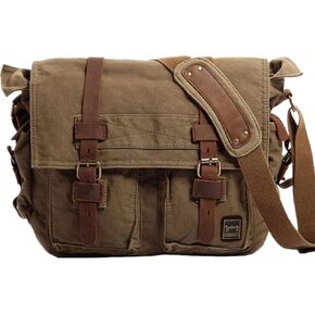Vintage Military Men Canvas Messenger Bag For 13.3-17" Laptop
