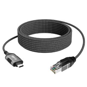 Slim USB to Ethernet Cable 6 FT, USB 3.0 A to RJ45 Thin Cord, Directly Connected, Aluminum, Braided, OFC, USB to RJ45 Gigabit LAN Network Cable for Laptop, PC, Switch and More, OD: 3.6mm