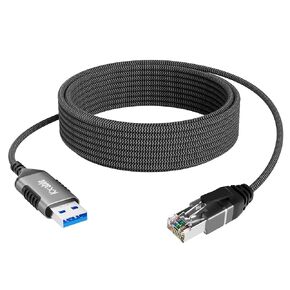 كابل USB رفيع إلى إيثرنت بطول 6 أقدام، سلك رفيع USB 3.0 A إلى RJ45، متصل مباشرة، ألومنيوم، مضفر، OFC، كابل شبكة USB إلى RJ45 Gigabit LAN لأجهزة الكمبيوتر المحمول والكمبيوتر الشخصي والمحول والمزيد، OD: 3.6 مم