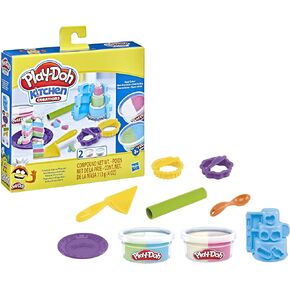 Play-Doh Kitchen Creations F4714 Small Tart Playset with 2 Tins, Multi