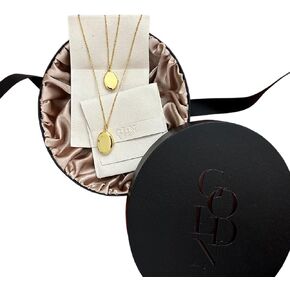 Minimalist 14k Gold Plated Oval Locket Gift Set, 2 Necklaces, 18" and 20" - Beautiful Layered Individual Lockets, or Best Friends, Mommy and Me, Sister Necklaces