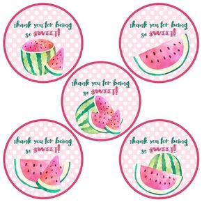 Watermelon Sticker Labels by Adore By Nat - Thank You For Being So Sweet - Tropical Summer Themed Party - Set of 50