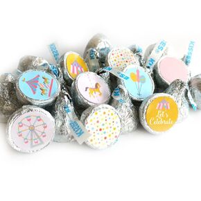 Carousel Label for Hershey Kisses Chocolates by Adore By Nat - Birthday Baby Shower Party Stickers - Set of 240