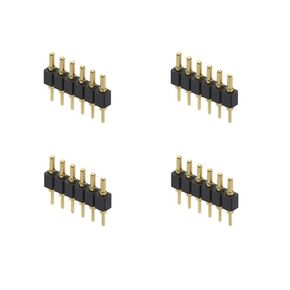 4PCS Gold Plated Spring Loaded Thimble Pogo Pin 7.5mm Long Pin Male Spring Pogopin Header Target Connector Through Hold PCB (6 Pin Male)