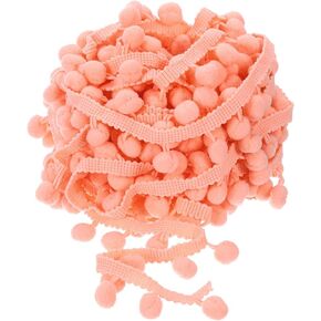 uxcell 10 Yards Pom Pom Ball Fringe Trim, Ribbon Sewing Accessory DIY Crafts for Home Curtain Clothes Pillow Decoration (12mm, Coral Pink)