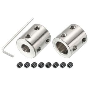 PATIKIL Shaft Coupler Connector L22 x D20 12mm to 12mm Bore Rigid Coupling Stainless Steel Shaft Joint w Screw,Wrench for 3D Printers Silver 2Pack