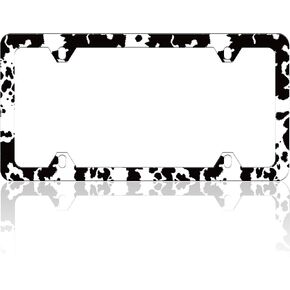 Vintage American Flag Thin Blue Line License Plate Frame Patriotic License Plate Frames Funny Auto Accessory Bracket Stainless Steel License Plate Holder with Screws for Women Men 6x12 Inch 4 Holes
