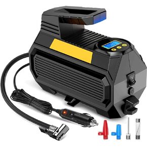 Cordless Tire Inflator Portable Air Compressor, 150 PSI Handheld Rechargeable Electric Tire Air Pump with Smart Digital Pressure Gauge, LED Light, Auto-Shutoff for Cars Motorcycle Bike Ball