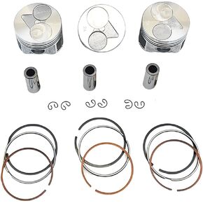 3PCS 72.5MM D902 Piston Kit & Rings Set +0.5MM/0.02 INCH Oversize Compatible with Kubota D902 Engine