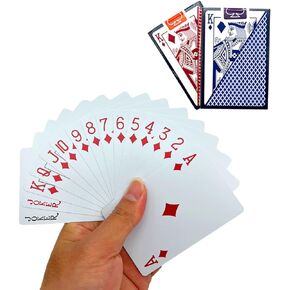 Plastic Waterproof Playing Cards,2 Decks,Red and Blue,Premium Professional Poker Cards,Bridge Cards,Standard Index for Blackjack, Canasta Card Game