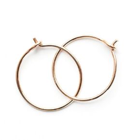 Small 14k Rose Gold Fill Hoops Size 12mm 22 gauge. Handmade 1 Pair 1/2 inch Hypoallergenic Earrings. Perfect for Sensitive Ears Women, Men, Children