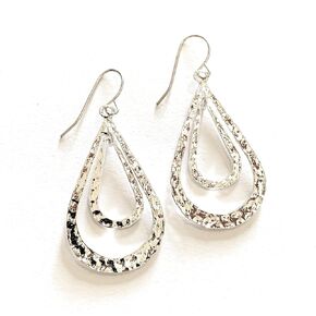 Hammered Hoop Earrings Sterling Silver Hypoallergenic Wires for Women Handmade in USA