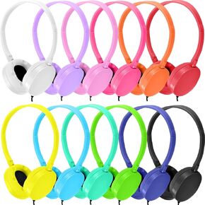 Bulk Headphones for Kids 12 Pack Multi Colored for School Classroom Students Teen Boys Girls Children Baby Toddler and Adult