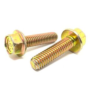 (50 Pieces) 3/8-16x1-1/4" Grade 8 Hex Flange Bolts Screws UNC Coarse Full Threads Zinc Yellow