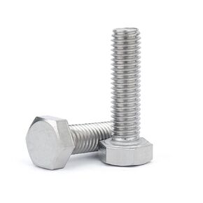 3/8-16 × 2" Hex Head Screw Bolt, 304 Stainless Steel 18-8, Full Thread, Coarse Thread UNC, ASME B18.2.1, 10 Pcs-Pack