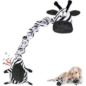 PUHOHUN Squeaky Dog Toys for Large Dogs, Interactive Tug of War Toys with Cotton Material & Crinkle Paper, Stuffed Durable Chewing Toys