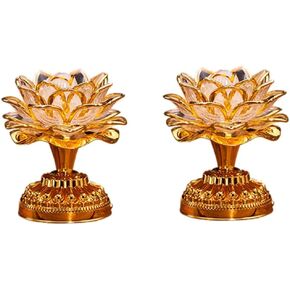 OSALADI 2pcs Lotus Buddha lamp Buddhist Light Buddhist Supplies Buddhist Lotus Lamp Wishing Light LED Lotus Buddhist Lamp LED Candle Lights Portable Everlasting Light