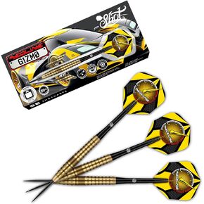 Shot! Darts Redline G1ZM0 80% Tungsten Pro Throwing Darts Steel Tip Set, Professional – Made in New Zealand – Designed Dart Flights for Women & Men – Metal Tip Bar Darts for Adults
