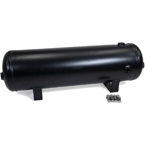 HornBlasters 5-Gallon 7 Port Steel Air Tank - Powdercoated Black - Seven 1/2" Ports