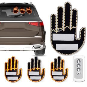 ضوء لفتة اليد لأضواء السيارة LED - لفتة اليد من الأعلى إلى الأسفل لإكسسوارات السيارات لفتة مضحكة تضيء اليد لنافذة السيارة ديكور السيارة للرجال - ملحقات السيارة الرائعة للرجال أضواء السيارة LED in Kuwait