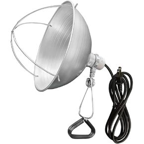 EP Clamp Lamp Light with 10.5 Inch Adjustable Aluminum Reflector, 6 Feet 18/2 SJT Cord, up to 250W E26 Socket (No Bulb Included), Set for Amphibian Pet & Incubating Chicken
