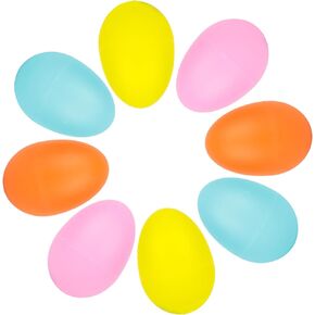 LovesTown 8PCS Plastic Egg Shakers Set, Percussion Instruments Musical Egg Maracas Easter Egg for Kids Toys Music Learning DIY Painting