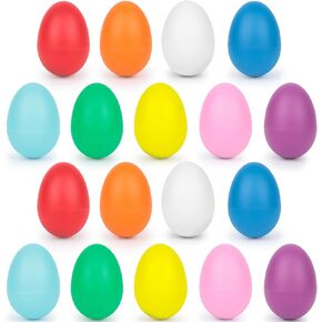 LovesTown 8PCS Plastic Egg Shakers Set, Percussion Instruments Musical Egg Maracas Easter Egg for Kids Toys Music Learning DIY Painting