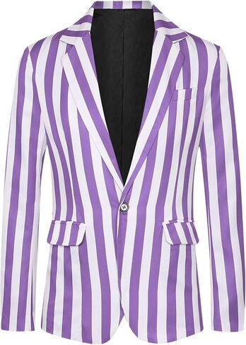 Lars Amadeus Striped Blazers for Men's One Button Business Stripes Patterned Sports Coats in Saudi Arabia