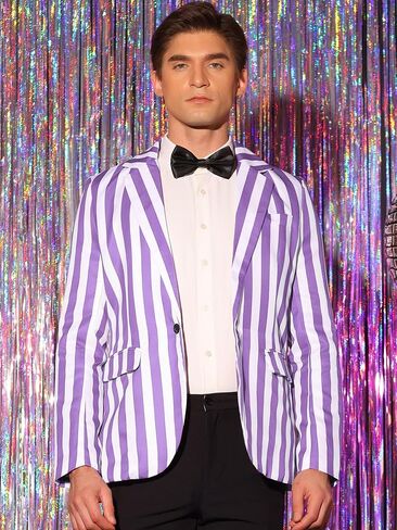 Lars Amadeus Striped Blazers for Men's One Button Business Stripes Patterned Sports Coats in Saudi Arabia