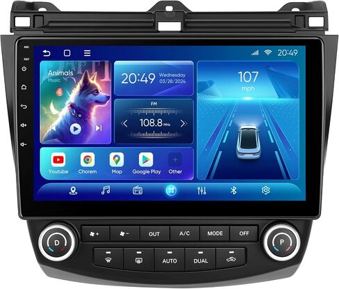 10.1 بوصة QLED 4+64 جيجابايت أندرويد 12 ستيريو سيارة لهوندا أكورد 7th 2003-2007 لاسلكي Apple CarPlay Auto 5G واي فاي بلوتوث نظام تحديد المواقع شاشة تعمل باللمس ترقية استبدال الراديو in Saudi Arabia