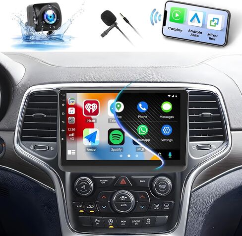 ستيريو سيارة 2G+64G Android 13 لسيارة Jeep Grand Cherokee 2014 2015 2016 2017 راديو لاسلكي Apple Carplay&Android Auto GPS Navigation، شاشة لمس 9 بوصات بلوتوث Hi-Fi Audio/WiFi/SWC/USB+كاميرا احتياطية وميكروفون in Saudi Arabia