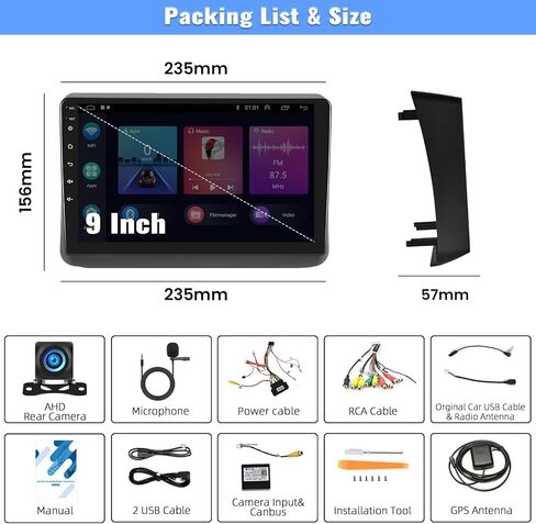 ستيريو سيارة 2G+64G Android 13 لسيارة Jeep Grand Cherokee 2014 2015 2016 2017 راديو لاسلكي Apple Carplay&Android Auto GPS Navigation، شاشة لمس 9 بوصات بلوتوث Hi-Fi Audio/WiFi/SWC/USB+كاميرا احتياطية وميكروفون in Saudi Arabia