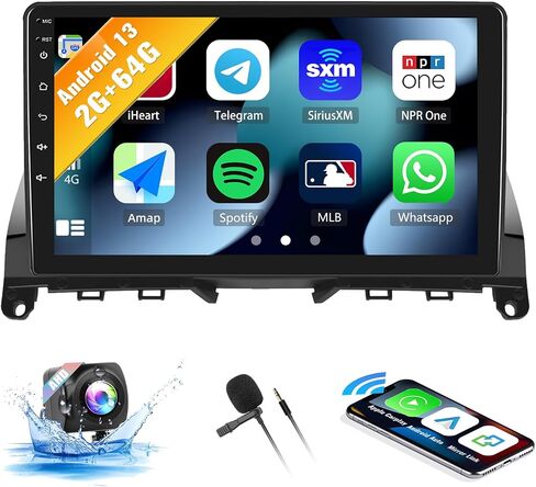 SIXWIN 2G+64G Android Car Stereo for Mercedes Benz C-Class C180 C200 C230 C250 C300 C350 W204 S204 2006-2011 9 Inch Touch Screen with CarPlay Android Auto Bluetooth GPS WiFi FM SWC Backup Camera MIC in Saudi Arabia