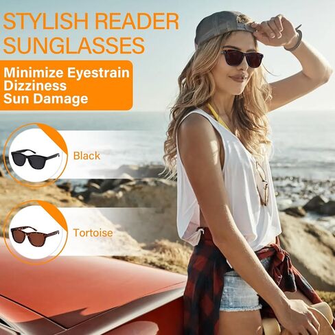 Reading Sunglasses for Women Men, Outdoor Reader Sunglasses Blue Light Blocking, UV Protection/Fully Magnified in Saudi Arabia