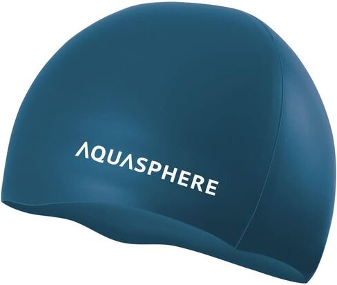 Plain Silicone Unisex Adult Swim Cap, Comfortable, Durable, Chlorine-Resistant, UV Protection, FINA Approved - Dark Green White in Saudi Arabia