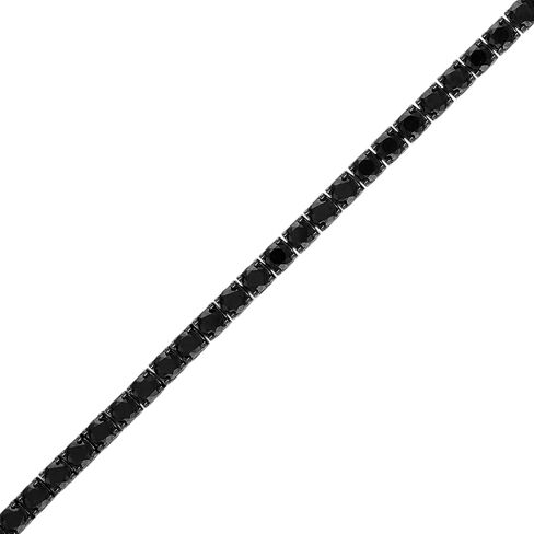 Bulova Jewelry Men's Classic Black Ruthenium Plated Sterling Silver Tennis Bracelet with 5mm Black Spinel in Saudi Arabia