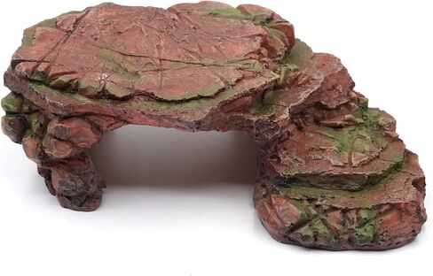 الزواحف الصخر الزيتي سكيب خطوة الحافة سلالم السلاحف الفرح منصات إخفاء كهف صخرة كبيرة لحوض السمك التنين الملتحي الحرباء السلحفاة السحالي البرمائيات بيتا الراتنج 9.5in (بني مشرق) in Kuwait