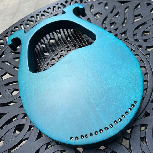 Lyre Harp, Binaural Antler Lyre 16 Metal Strings Maple Saddle Mahogany Body Lyre Harp with All Accessories Included (Wood color) in Saudi Arabia