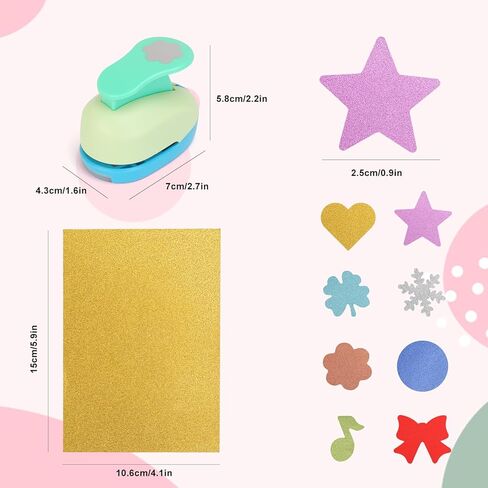خرامة ثقب للحرف اليدوية، 8 قطع من خرامة الورق للحرف اليدوية، مستلزمات خرامة القصاصات لأشكال خرامة لصنع بطاقات الأطفال، صور DIY، مستلزمات مكتب المعلم in Kuwait