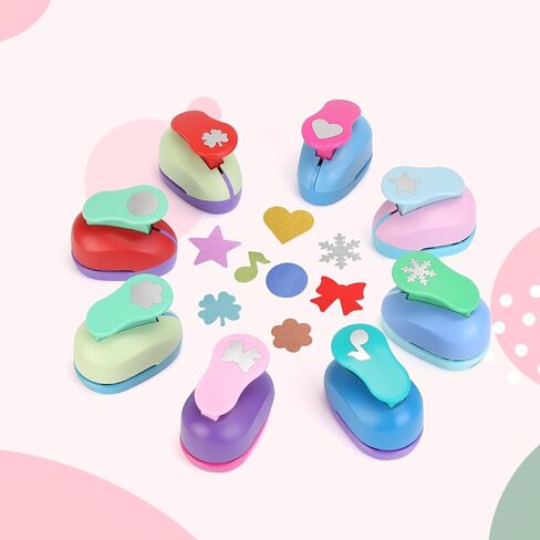 خرامة ثقب للحرف اليدوية، 8 قطع من خرامة الورق للحرف اليدوية، مستلزمات خرامة القصاصات لأشكال خرامة لصنع بطاقات الأطفال، صور DIY، مستلزمات مكتب المعلم in Kuwait